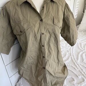 Madewell Khaki Embroidered Shirt